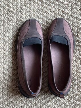 Lands' End pinkish Brown and Dark Brown Slip-On Comfort Flats